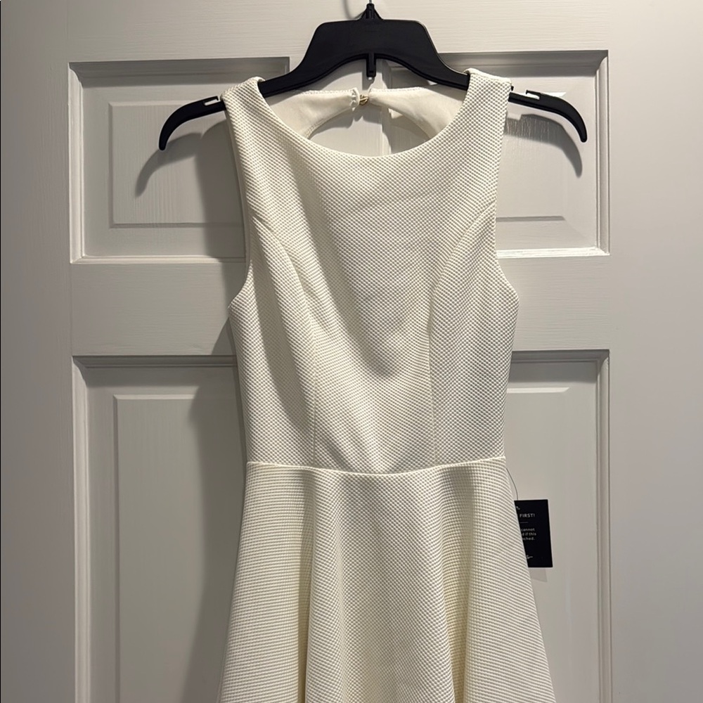 Lulu's White Sleeveless A-line Mini Dress